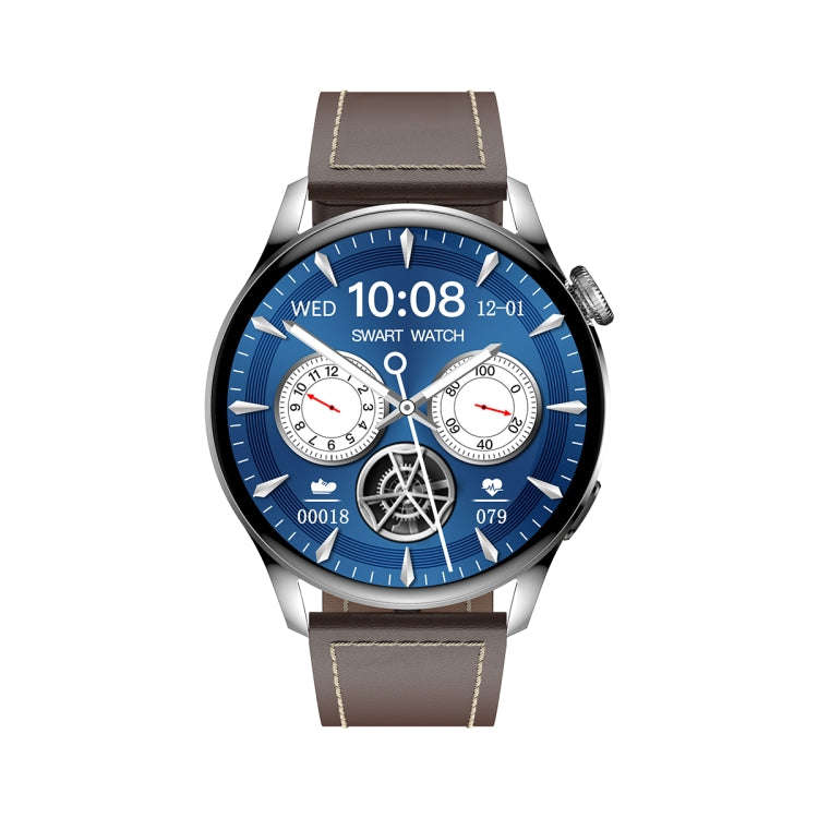 GW69 Smart Watch, Support BT Call / Heart Rate / Blood Pressure / Blood Oxygen(Sliver + Leather S...