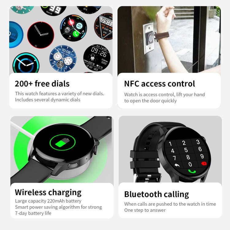 GW69 Smart Watch, Support BT Call / Heart Rate / Blood Pressure / Blood Oxygen(Sliver + Leather S...