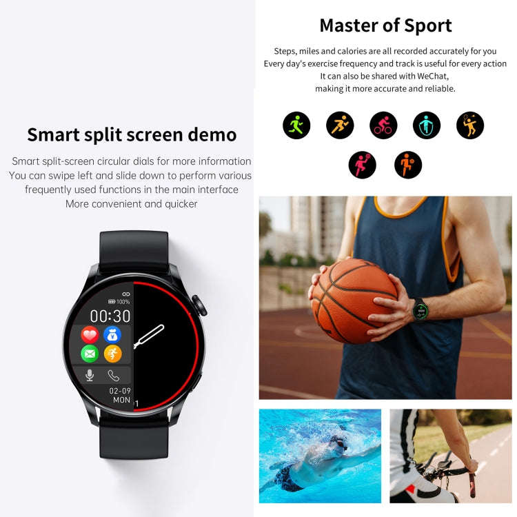 GW69 Smart Watch, Support BT Call / Heart Rate / Blood Pressure / Blood Oxygen(Sliver + Leather S...