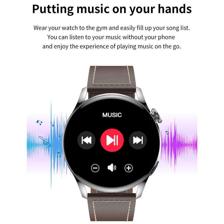 GW69 Smart Watch, Support BT Call / Heart Rate / Blood Pressure / Blood Oxygen(Sliver + Leather S...