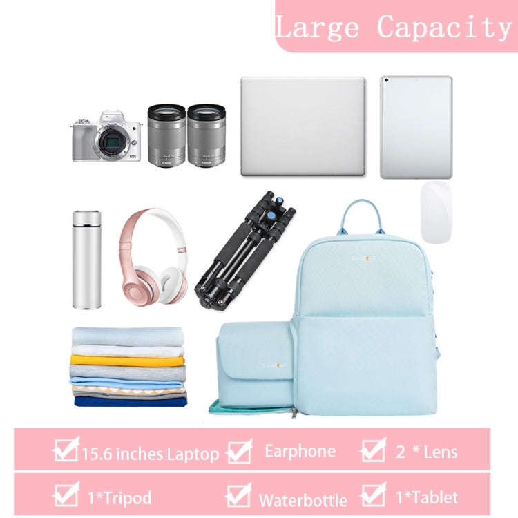 Cwatcun D75 Camera Backpacks Large Shockproof Cameras Lens Bags, Size:37 x 30 x 17cm(Pink)