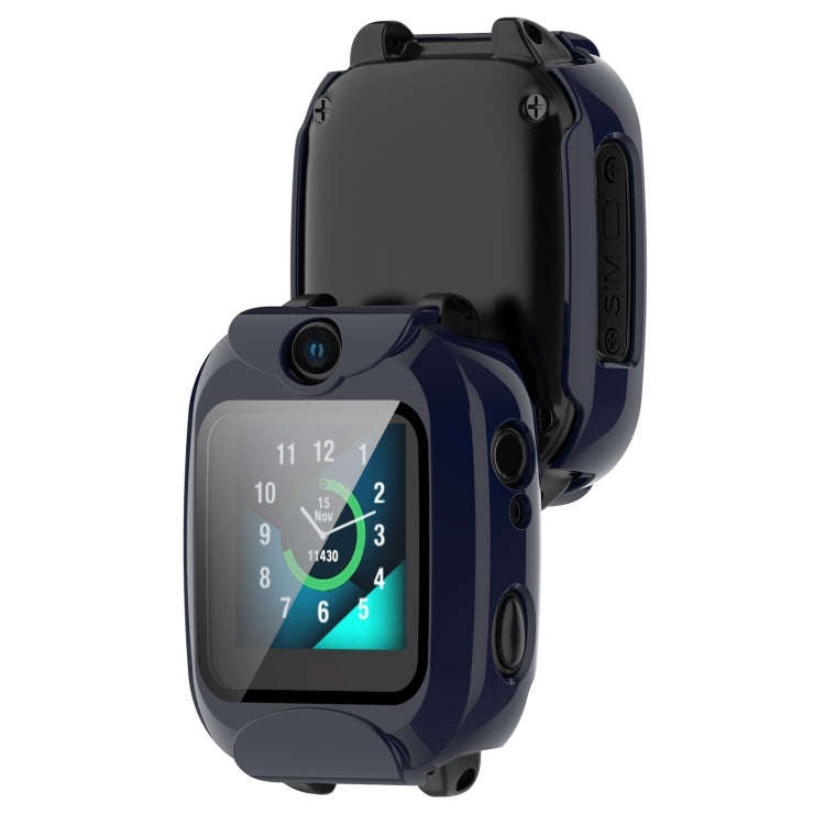 For Xplora XGO2 Tempered Glass Film PC Watch Case(Ink Blue)