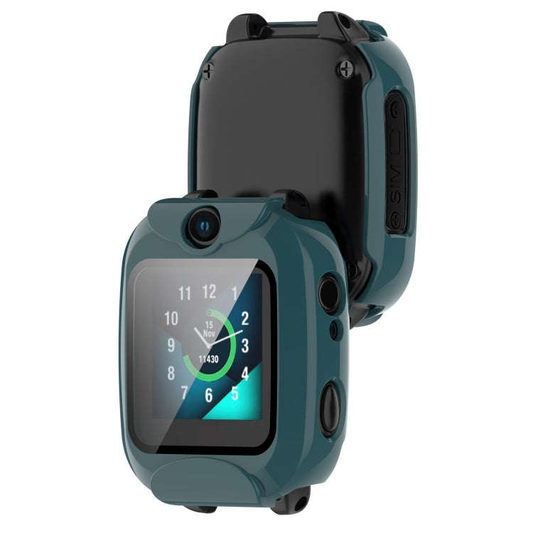 For Xplora XGO2 Tempered Glass Film PC Watch Case(Pine Green)