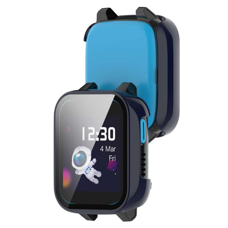 For Xplora XGO3 Tempered Glass Film PC Watch Case(Ink Blue)