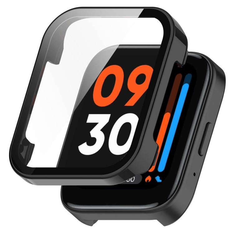 For Realme Watch 3 Tempered Glass Film PC Watch Case(Black)