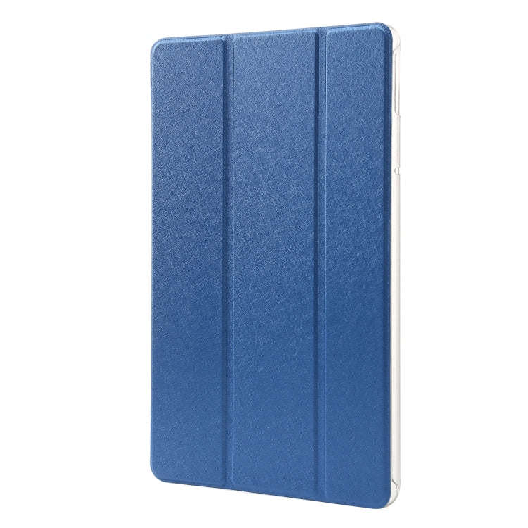 For Huawei MatePad Pro 11 2022 Silk Texture Leather Tablet Case with Three-folding Holder(Dark Blue)