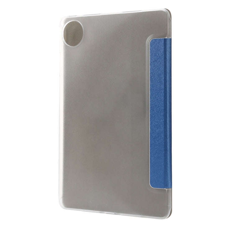 For Huawei MatePad Pro 11 2022 Silk Texture Leather Tablet Case with Three-folding Holder(Dark Blue)