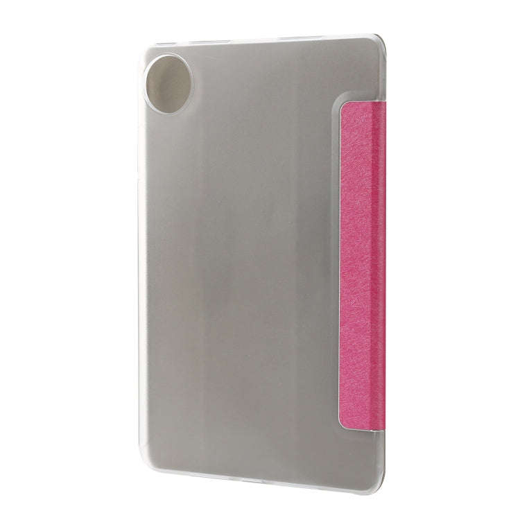 For Huawei MatePad Pro 11 2022 Silk Texture Leather Tablet Case with Three-folding Holder(Rose Red)