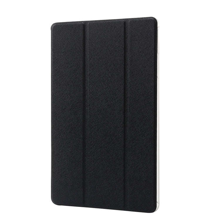 For Huawei MatePad Pro 11 2022 Silk Texture Leather Tablet Case with Three-folding Holder(Black)