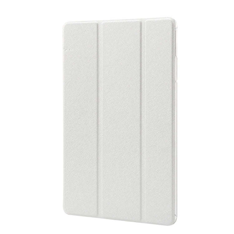 For Huawei MatePad Pro 11 2022 Silk Texture Leather Tablet Case with Three-folding Holder(White)