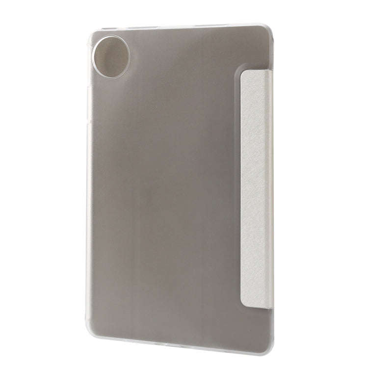 For Huawei MatePad Pro 11 2022 Silk Texture Leather Tablet Case with Three-folding Holder(White)