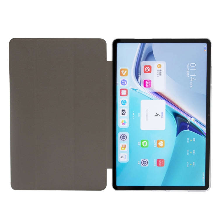 For Huawei MatePad Pro 11 2022 Silk Texture Leather Tablet Case with Three-folding Holder(Dark Blue)