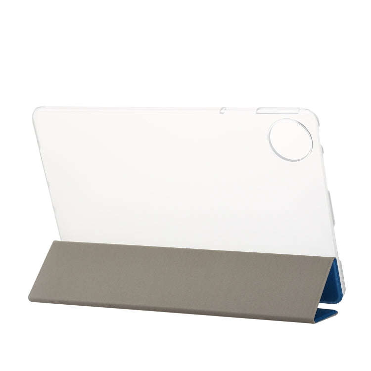 For Huawei MatePad Pro 11 2022 Silk Texture Leather Tablet Case with Three-folding Holder(Dark Blue)