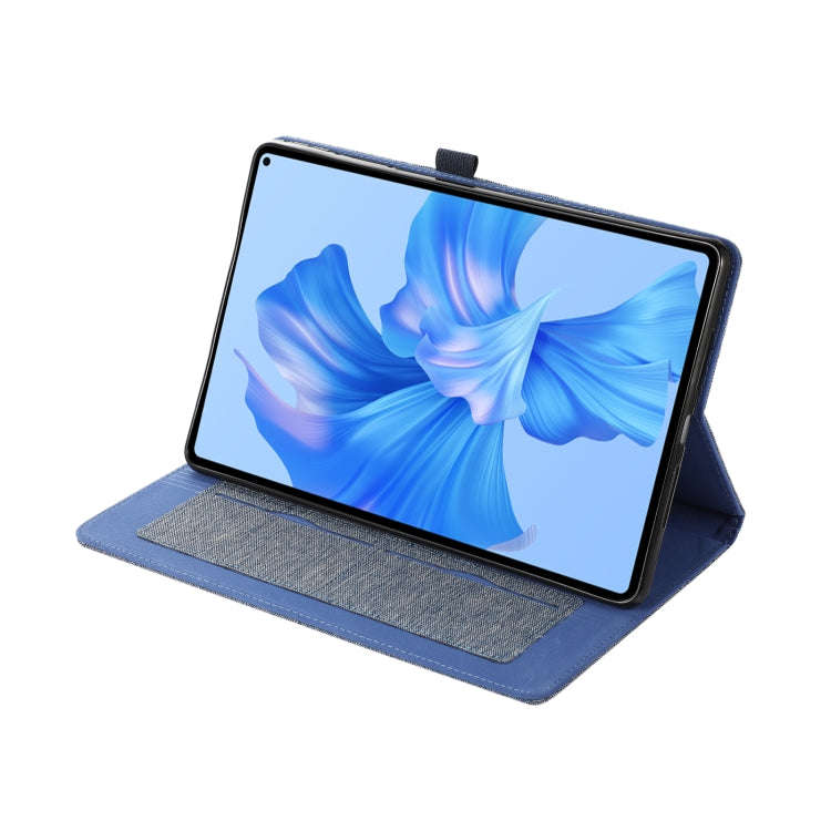 For Huawei MatePad Pro 11 2022 Fabric Texture Horizontal Flip Leather Tablet Case(Blue)