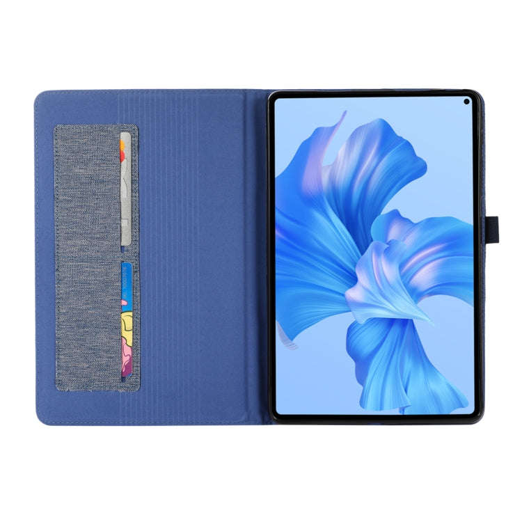 For Huawei MatePad Pro 11 2022 Fabric Texture Horizontal Flip Leather Tablet Case(Blue)