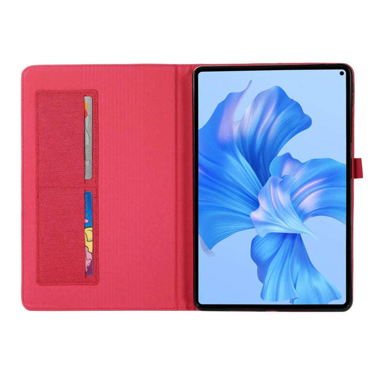 For Huawei MatePad Pro 11 2022 Fabric Texture Horizontal Flip Leather Tablet Case(Red)