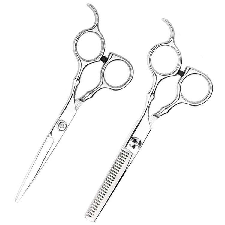 7pcs / Set Professional Hair Cutting Thinning Scissor Hairdressing Flat Shear Scissors Kit(Blue)