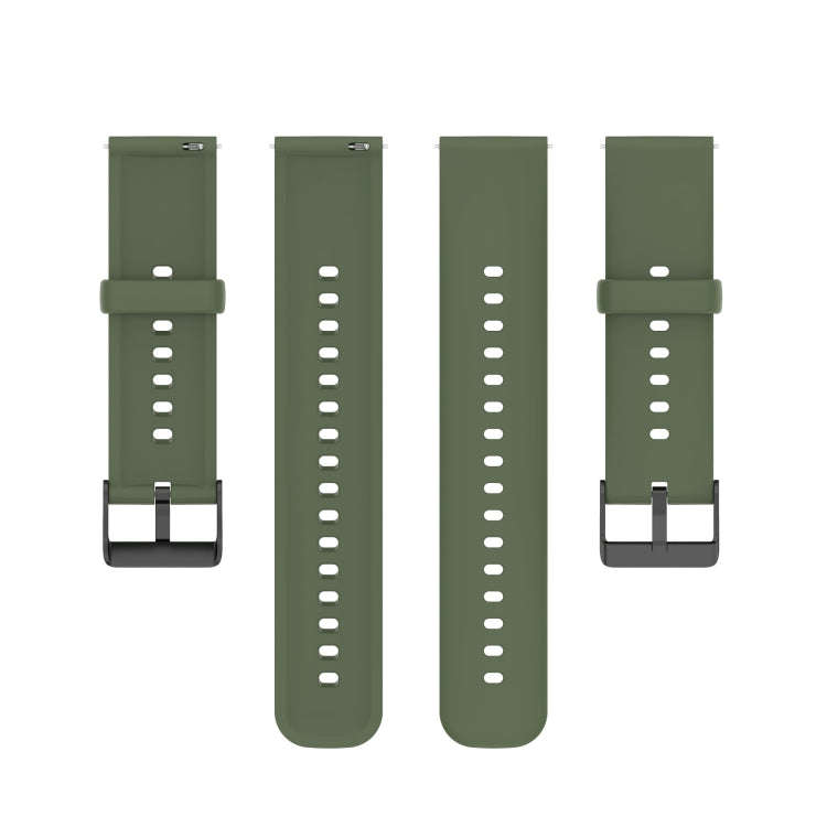 For Realme Watch 3 Solid Color Soft Silicone Watch Band(Dark Green)