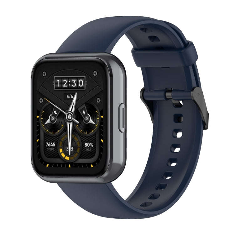 For Realme Watch 3 Solid Color Soft Silicone Watch Band(Navy Blue)