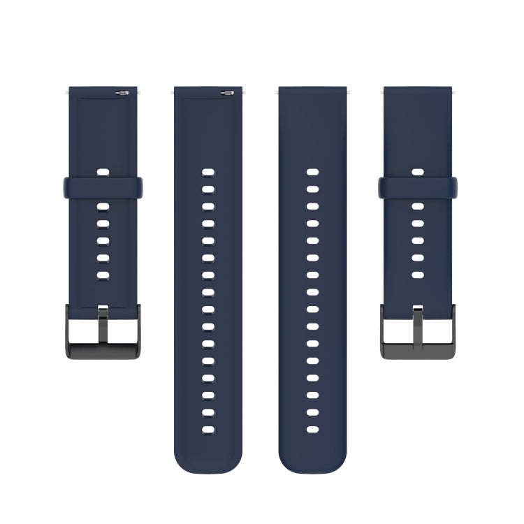For Realme Watch 3 Solid Color Soft Silicone Watch Band(Navy Blue)