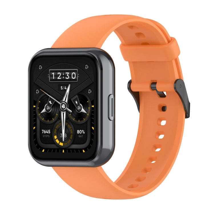 For Realme Watch 3 Solid Color Soft Silicone Watch Band(Orange)