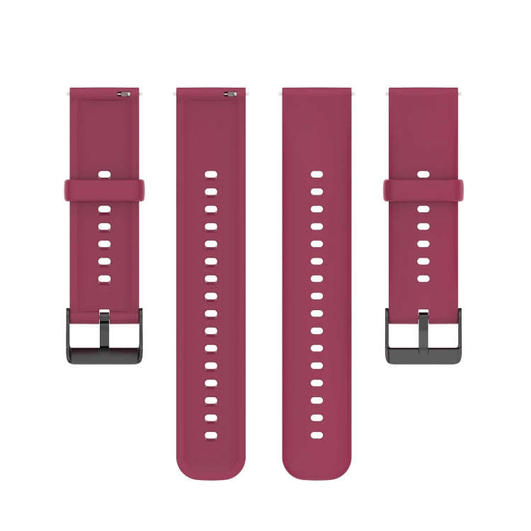For Realme Watch 3 Solid Color Soft Silicone Watch Band(Wine Red)