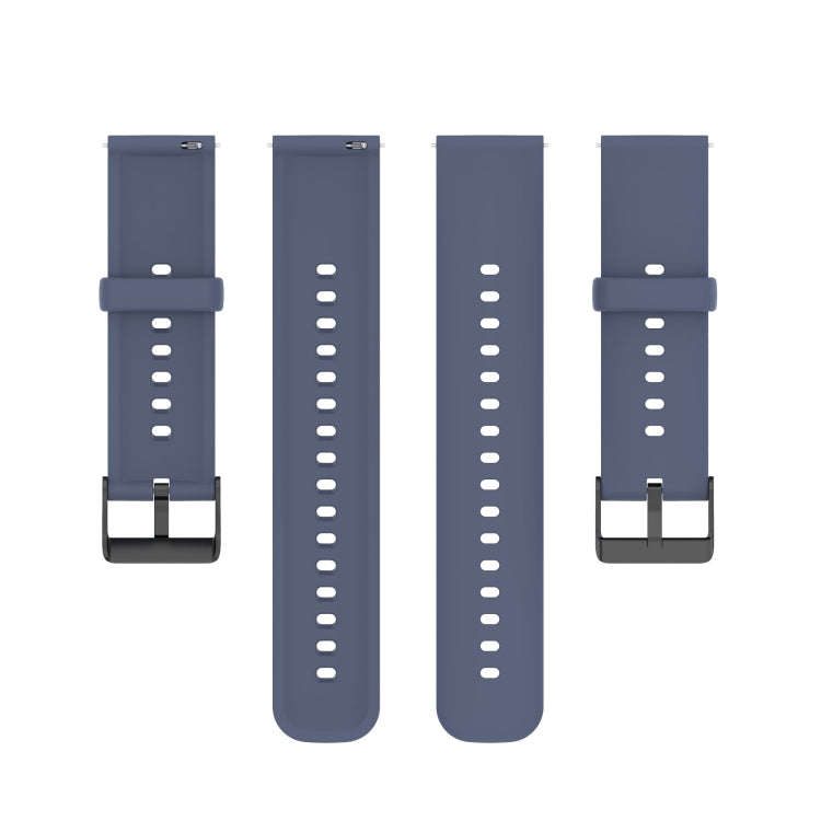 For Realme Watch 3 Solid Color Soft Silicone Watch Band(Blue Grey)