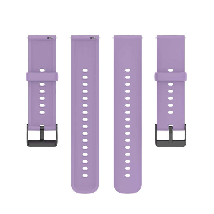 For Realme Watch 3 Solid Color Soft Silicone Watch Band(Light Purple)