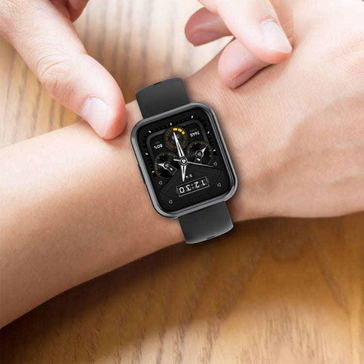 For Realme Watch 3 Solid Color Soft Silicone Watch Band(Navy Blue)