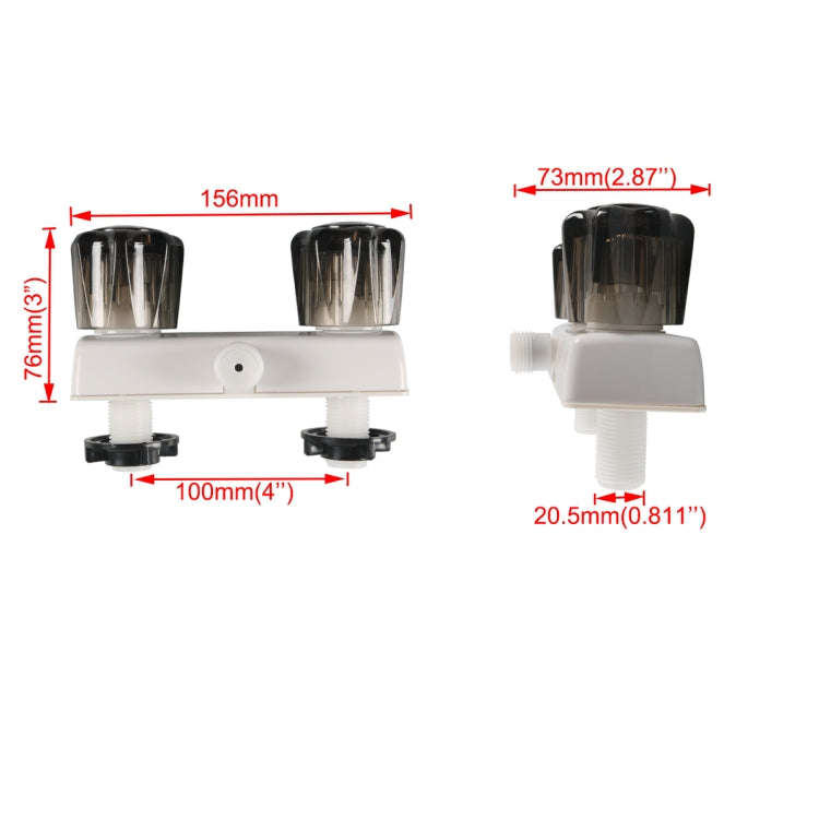 A7616-01 Dual Knob RV Shower Faucet Valve Diverter(Brown)