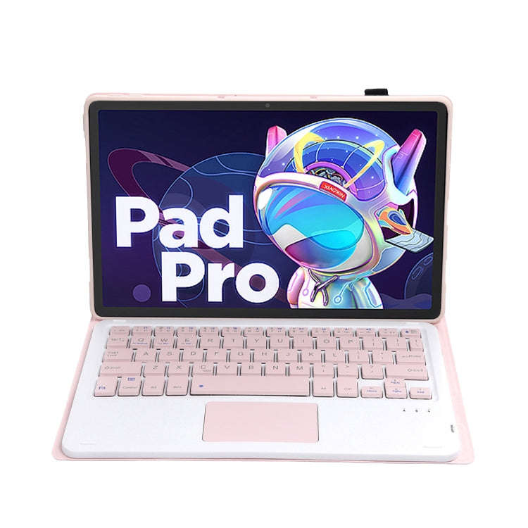 AM18-A Bluetooth Keyboard Leather Case with Touchpad For Lenovo XiaoXin Pad Pro 2022 11.2 inch(Pink)