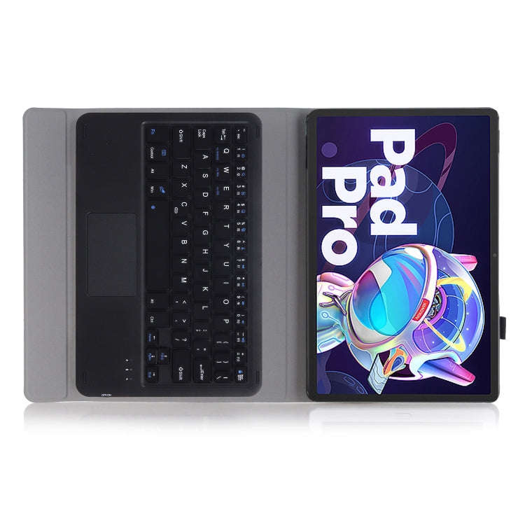 AM18-A Bluetooth Keyboard Leather Case with Touchpad For Lenovo XiaoXin Pad Pro 2022 11.2 inch(Blue)