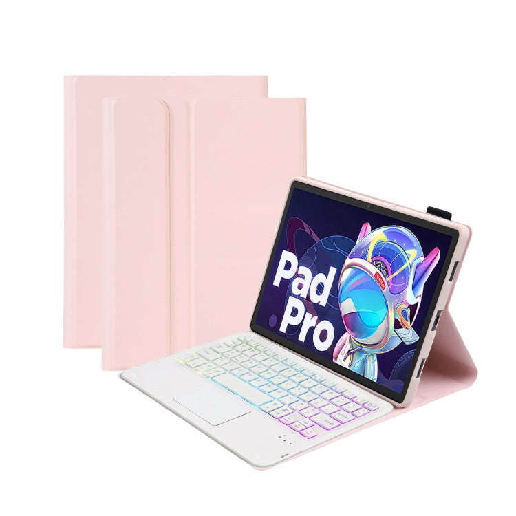 AM18-AS Tri-color Backlight Bluetooth Keyboard Leather Case with Touchpad For Lenovo XiaoXin Pad ...