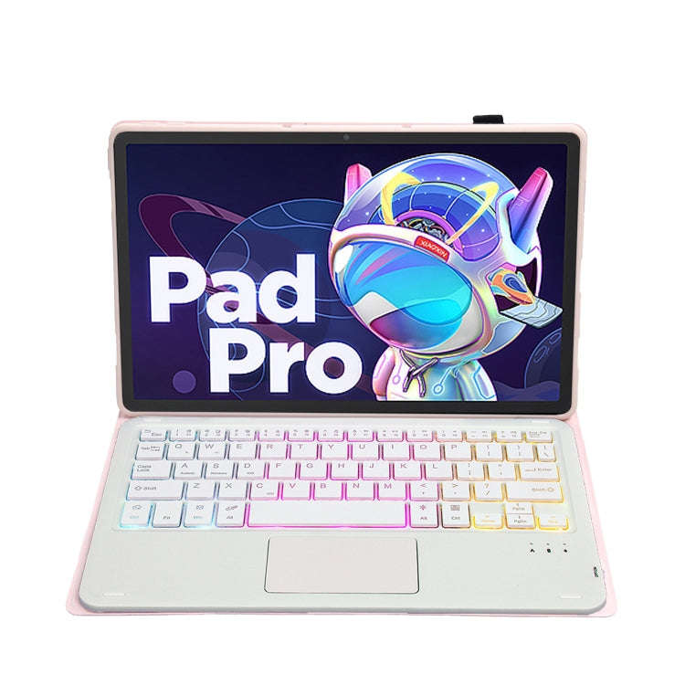 AM18-AS Tri-color Backlight Bluetooth Keyboard Leather Case with Touchpad For Lenovo XiaoXin Pad ...