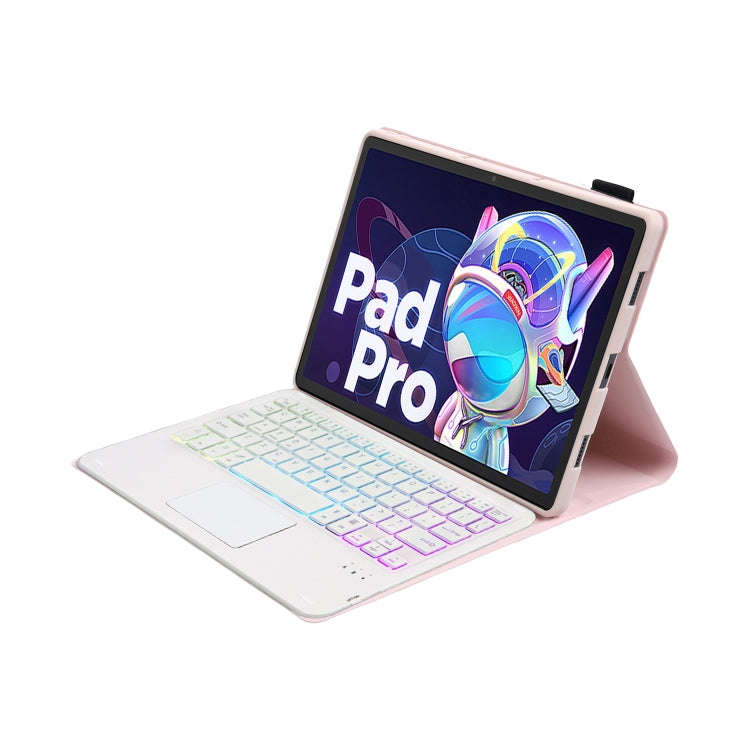 AM18-AS Tri-color Backlight Bluetooth Keyboard Leather Case with Touchpad For Lenovo XiaoXin Pad ...