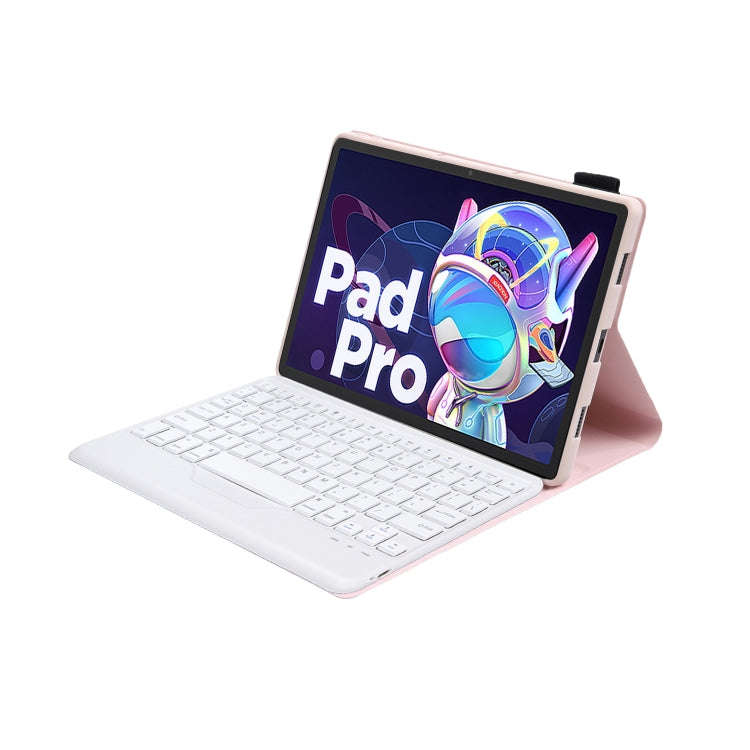 AM18-B Bluetooth Keyboard Leather Case For Lenovo XiaoXin Pad Pro 2022 11.2 inch(Pink)