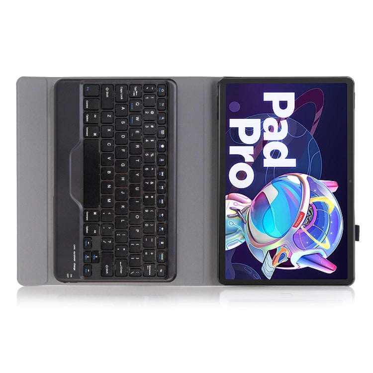 AM18-B Bluetooth Keyboard Leather Case For Lenovo XiaoXin Pad Pro 2022 11.2 inch(Blue)