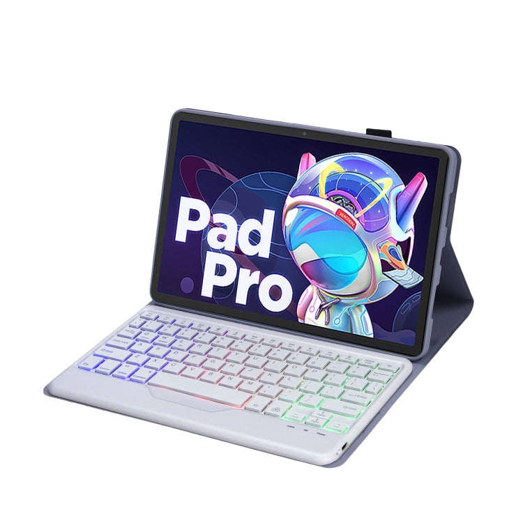 AM18-BS Tri-color Backlight Bluetooth Keyboard Leather Case For Lenovo XiaoXin Pad Pro 2022 11.2 ...