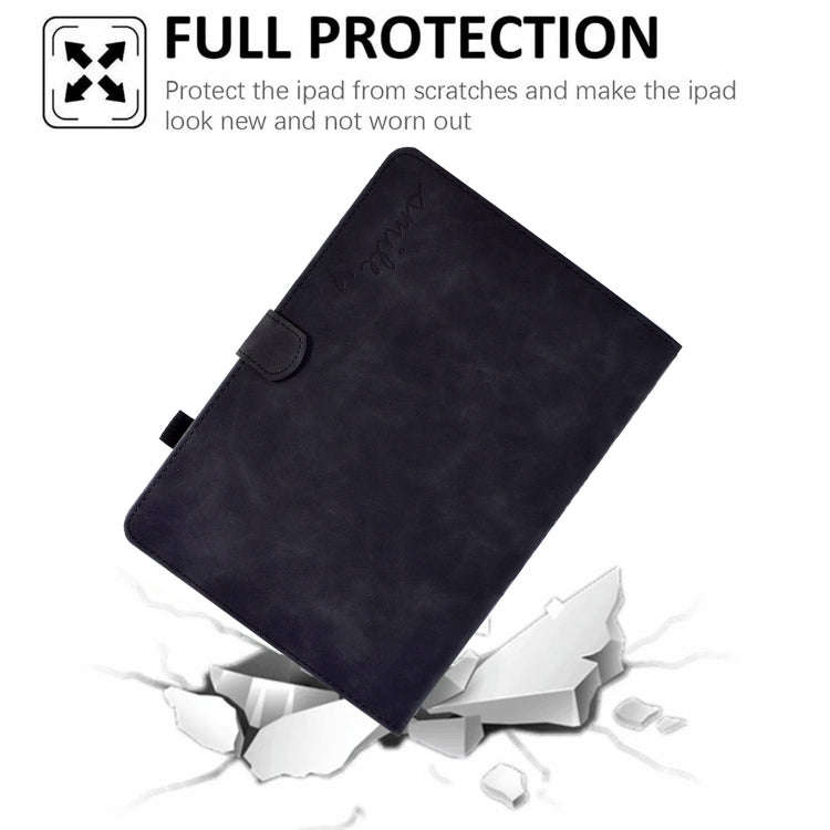 For Huawei MatePad T 10 / T 10s / Honor Pad 6 / X6 Embossed Smile Flip Tablet Leather Case(Black)