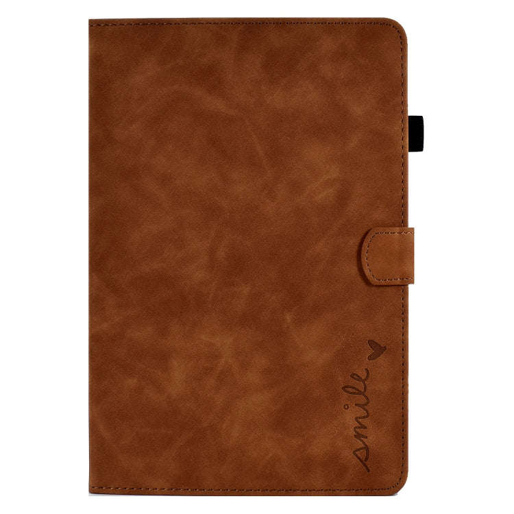 For Huawei MatePad T 10 / T 10s / Honor Pad 6 / X6 Embossed Smile Flip Tablet Leather Case(Brown)