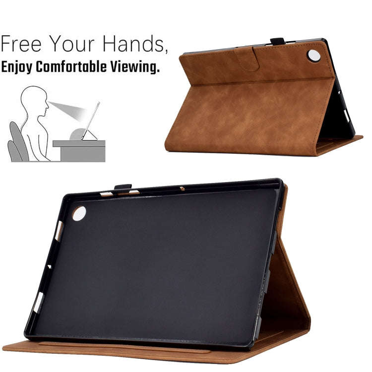 For Huawei MatePad T 10 / T 10s / Honor Pad 6 / X6 Embossed Smile Flip Tablet Leather Case(Brown)
