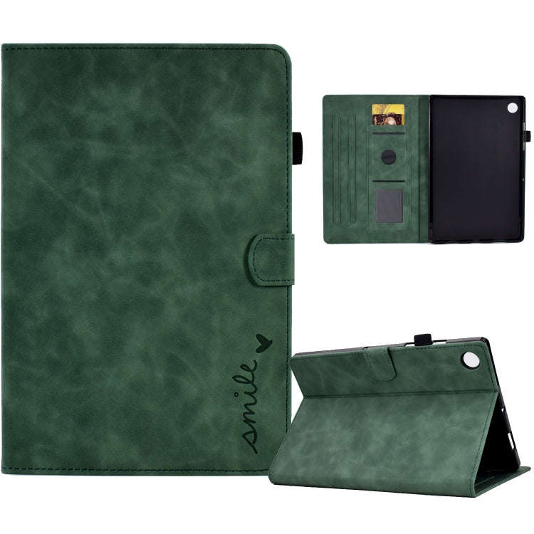 For Huawei MatePad T 10 / T 10s / Honor Pad 6 / X6 Embossed Smile Flip Tablet Leather Case(Green)