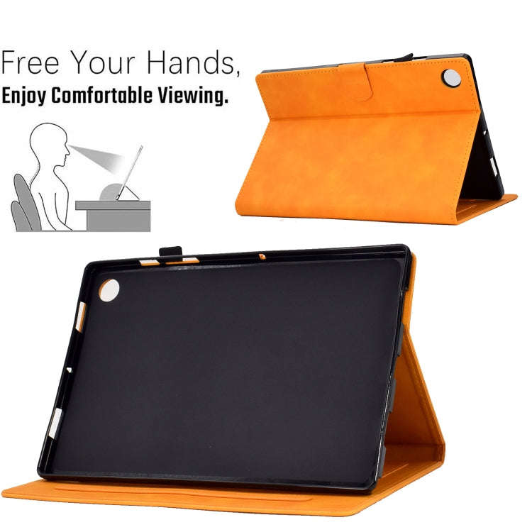 For Huawei MatePad T 10 / T 10s / Honor Pad 6 / X6 Embossed Smile Flip Tablet Leather Case(Khaki)