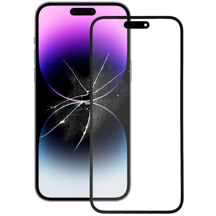 For iPhone 14 Pro Max Front Screen Outer Glass Lens with OCA Optically Clear Adhesive