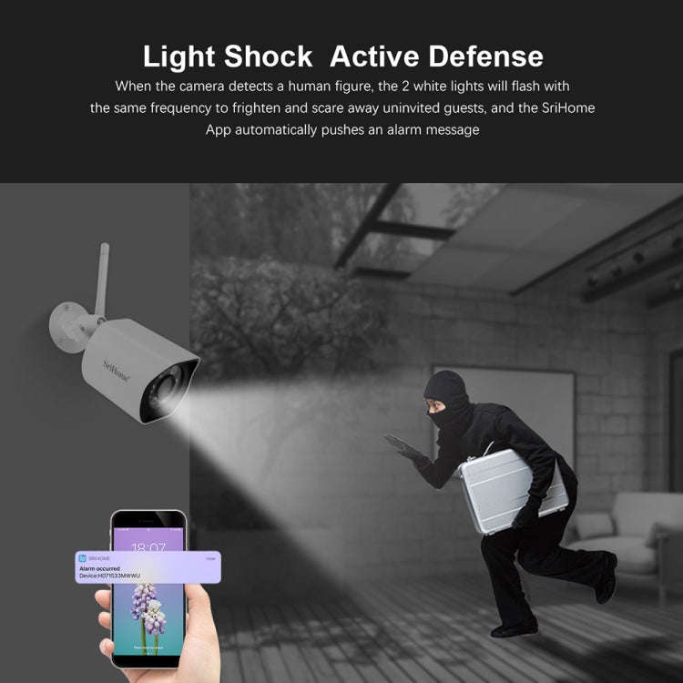 SriHome SH034C 4.0MP AI Humanoid Tracking WiFi Outdoor Surveillance Camera(UK Plug)