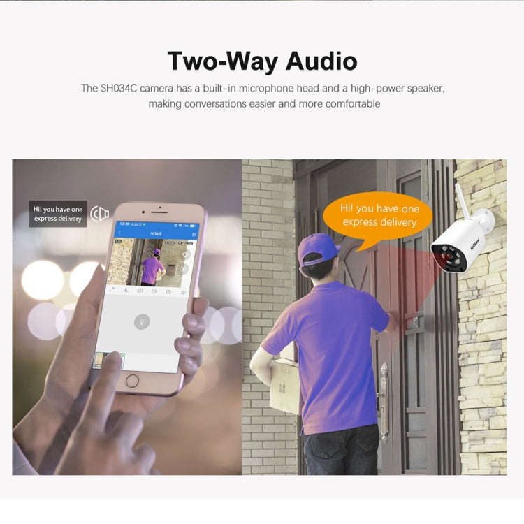 SriHome SH034C 4.0MP AI Humanoid Tracking WiFi Outdoor Surveillance Camera(UK Plug)