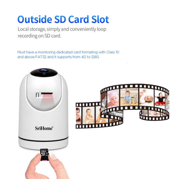 SriHome SH042 2.0MP 1080P HD AI WiFi Pan-tilt Surveillance Camera(EU Plug)