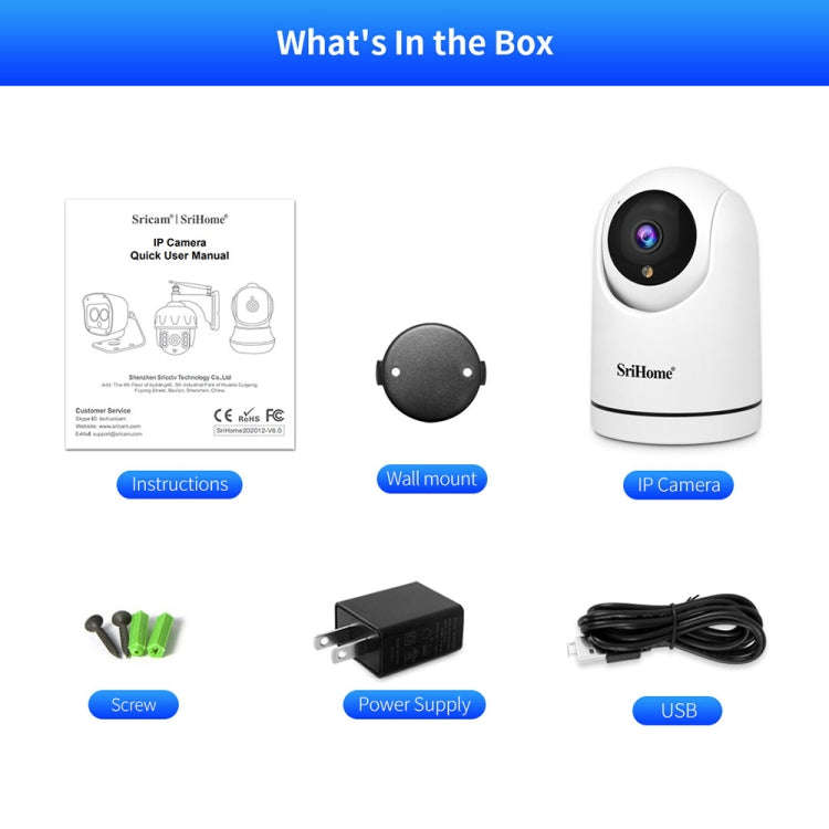 SriHome SH042 2.0MP 1080P HD AI WiFi Pan-tilt Surveillance Camera(EU Plug)