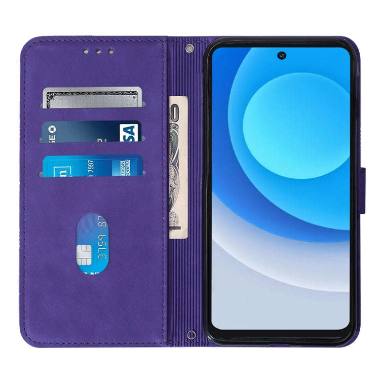 For Tecno Camon 19 Crossbody 3D Embossed Flip Leather Phone Case(Purple)