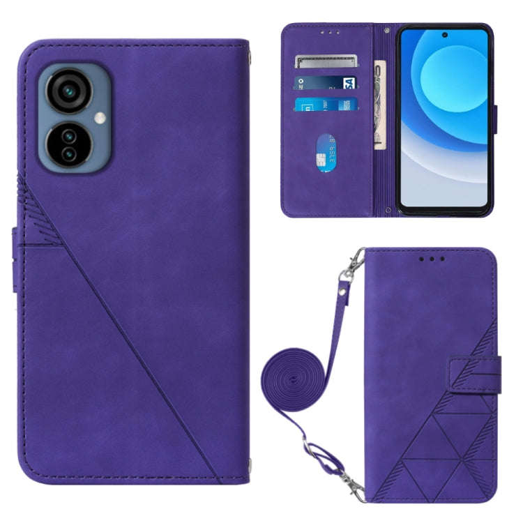 For Tecno Camon 19 Neo Crossbody 3D Embossed Flip Leather Phone Case(Purple)